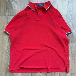 Ralph Lauren Men's Red Polo with Navy Trim
